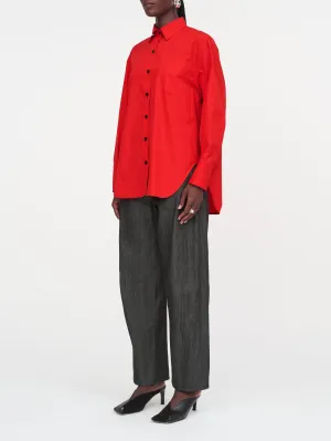 Oversized Tunic Shirt in Red Apple