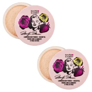 Pack of 2 Hard Candy Marilyn Monroe Luminizing Body Powder   Rosehip Oil, Sparkling Strawberry 1827