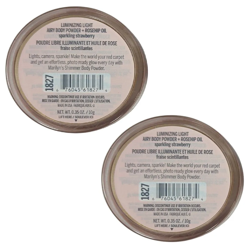 Pack of 2 Hard Candy Marilyn Monroe Luminizing Body Powder   Rosehip Oil, Sparkling Strawberry 1827