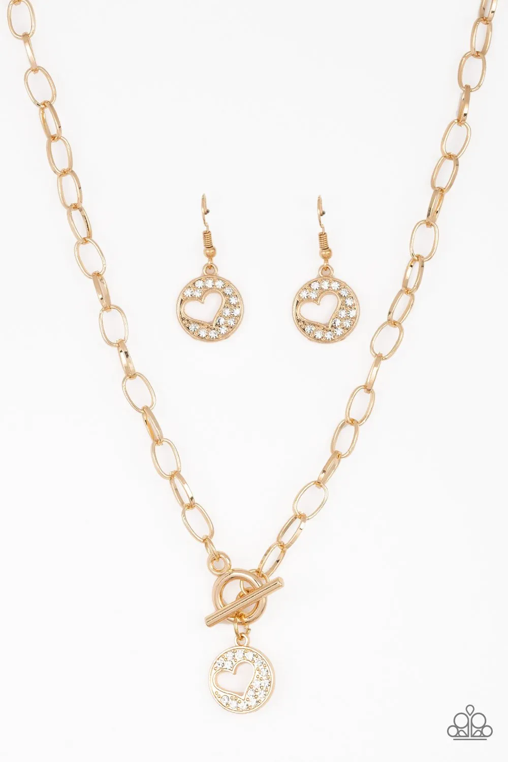 Paparazzi Heartbeat Retreat - Gold Heart Necklace