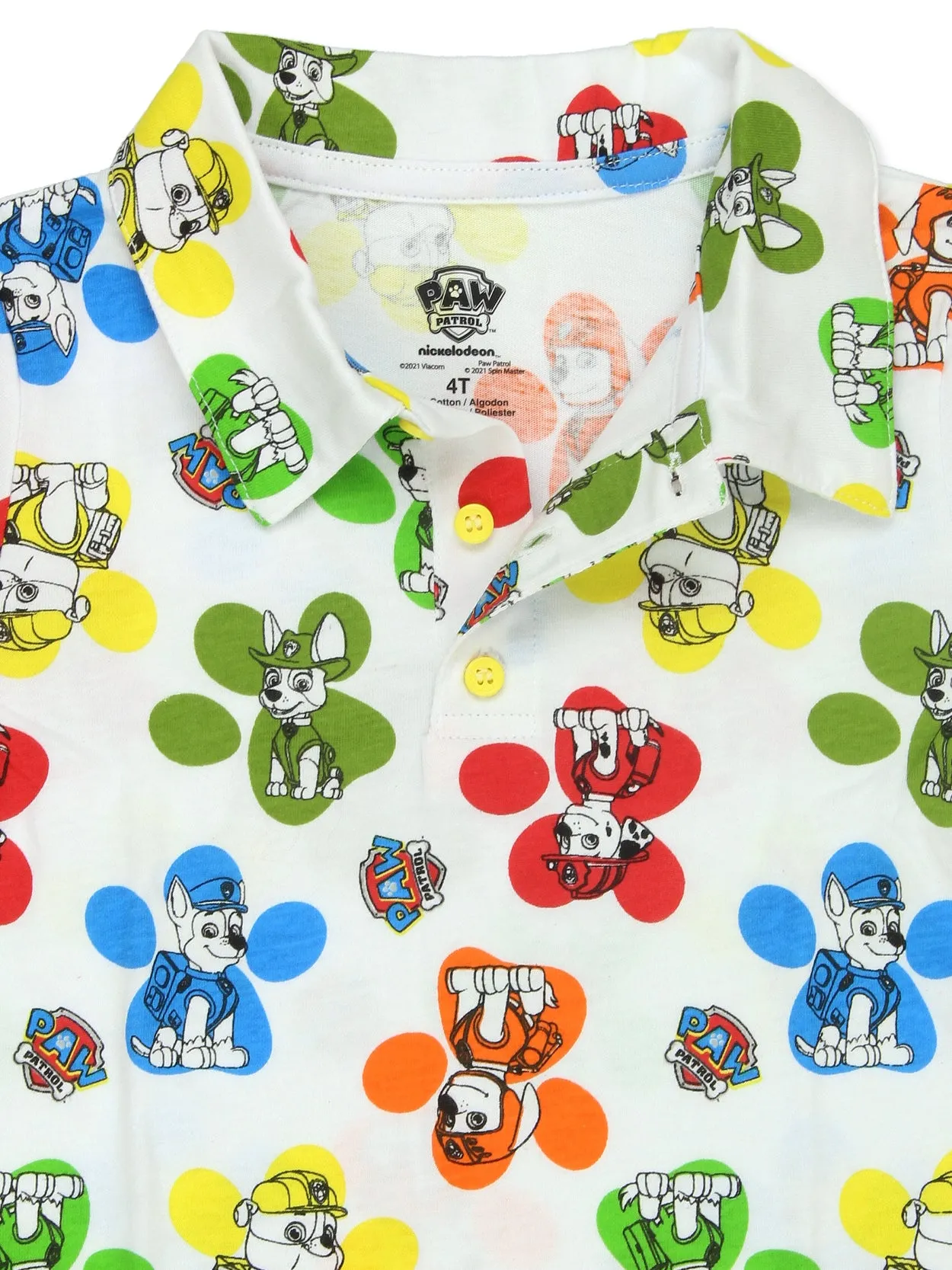 Paw Patrol Paw Print Collared Short Sleeve Polo T-Shirt