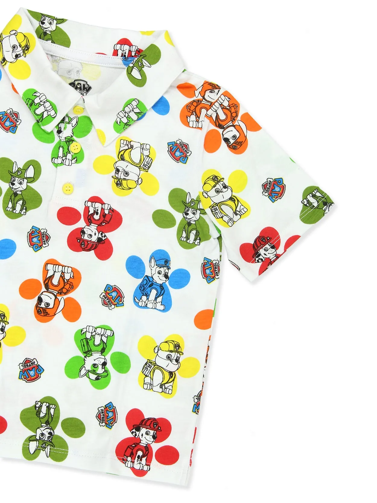 Paw Patrol Paw Print Collared Short Sleeve Polo T-Shirt