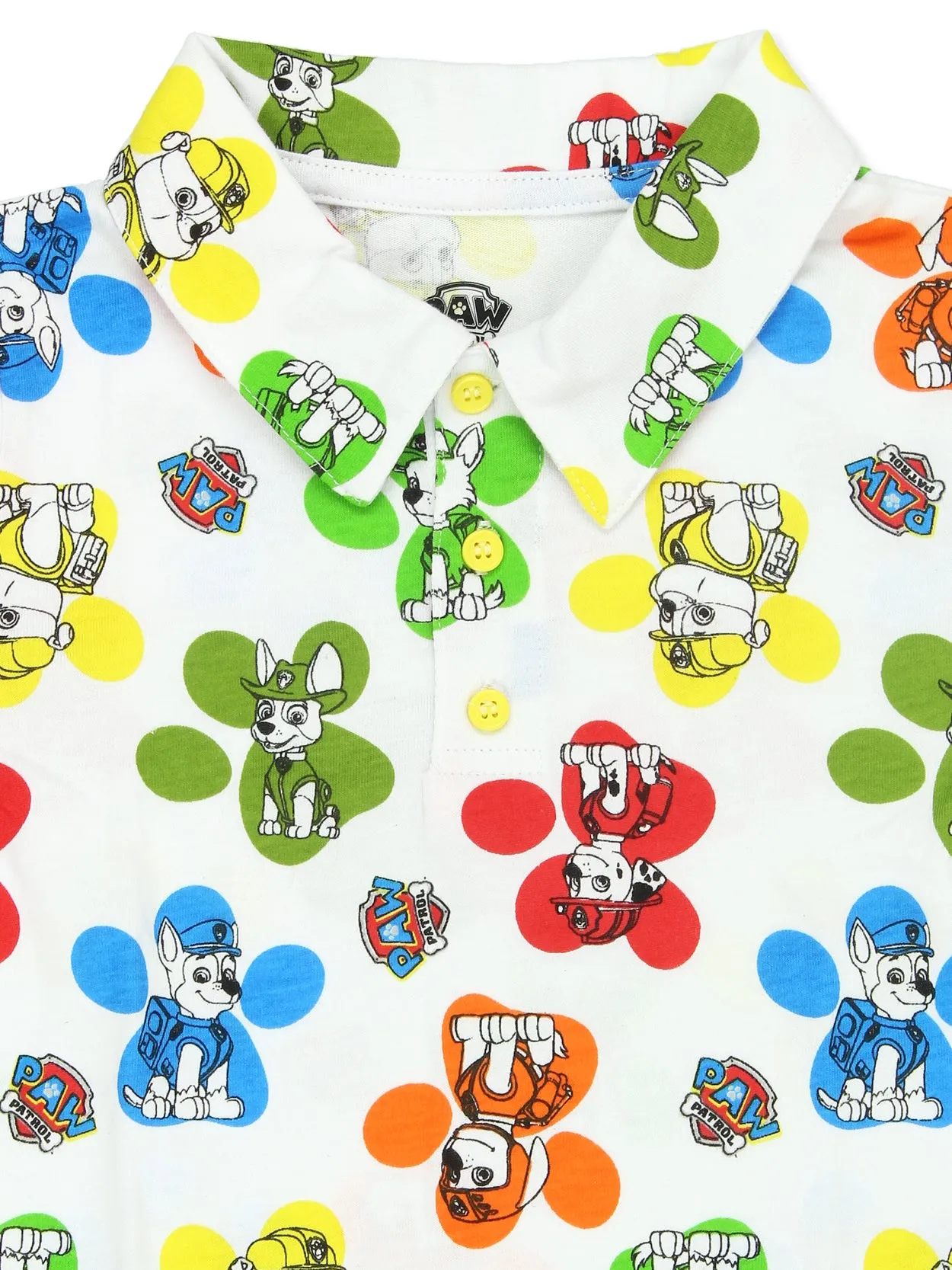 Paw Patrol Paw Print Collared Short Sleeve Polo T-Shirt