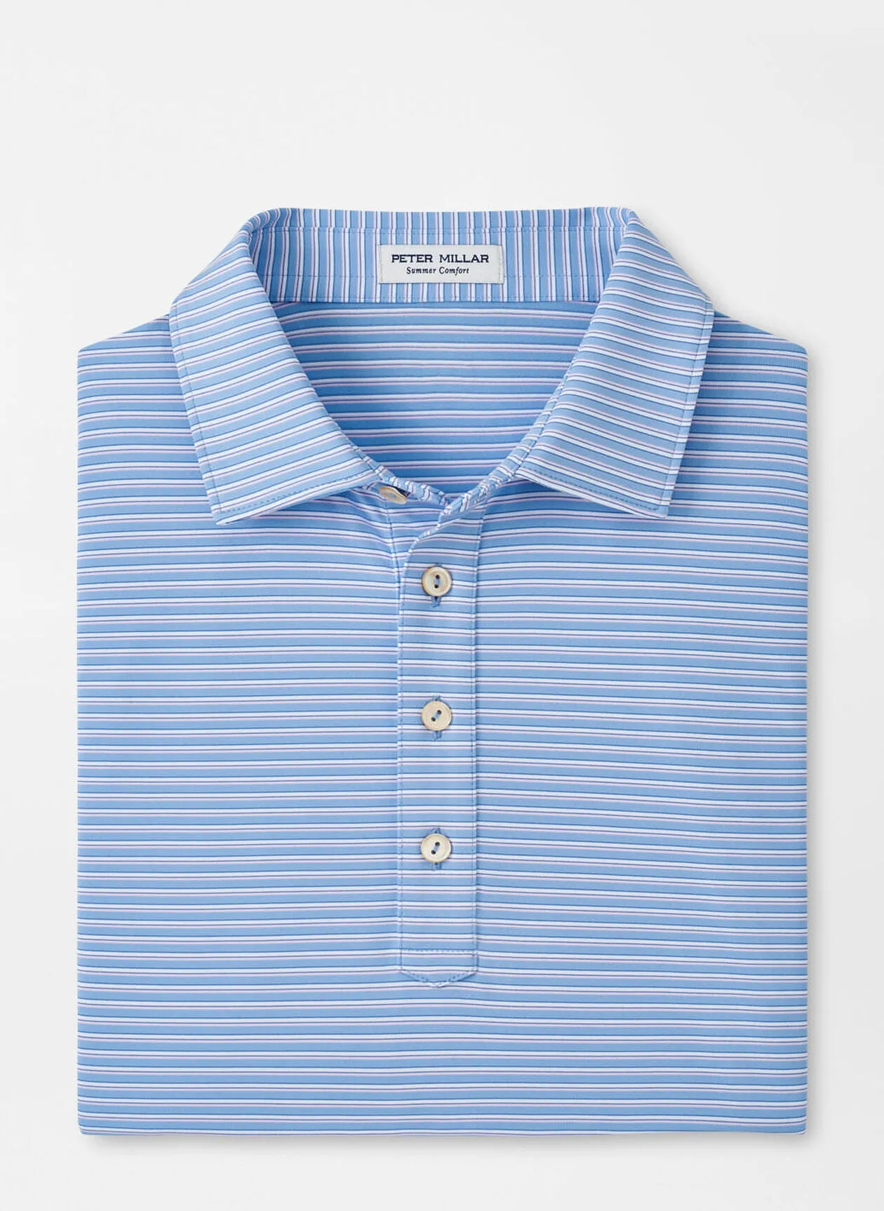 Peter Millar Mens Classic Fit Chatham Performance Jersey Polo - COTTAGE BLUE