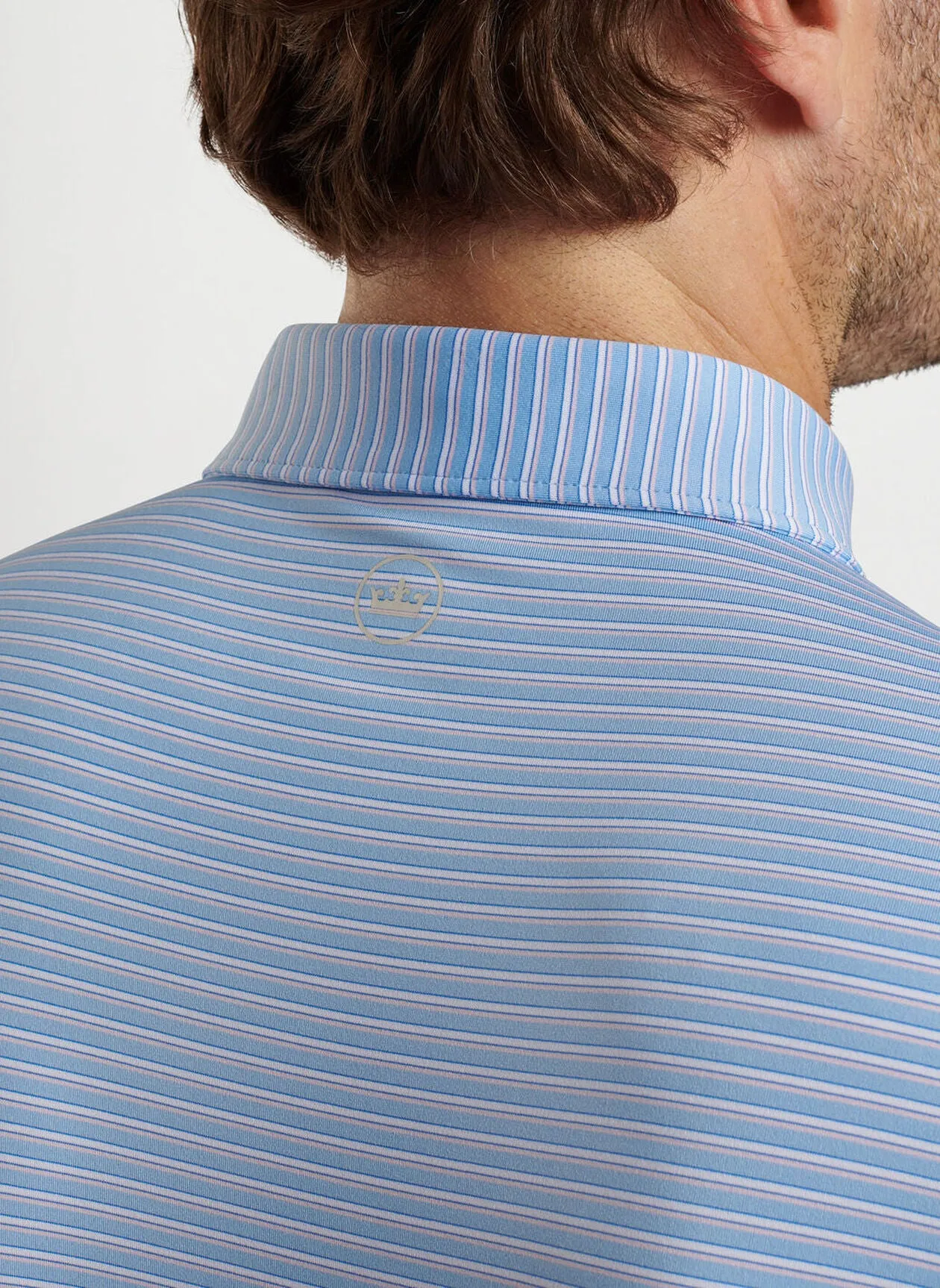 Peter Millar Mens Classic Fit Chatham Performance Jersey Polo - COTTAGE BLUE