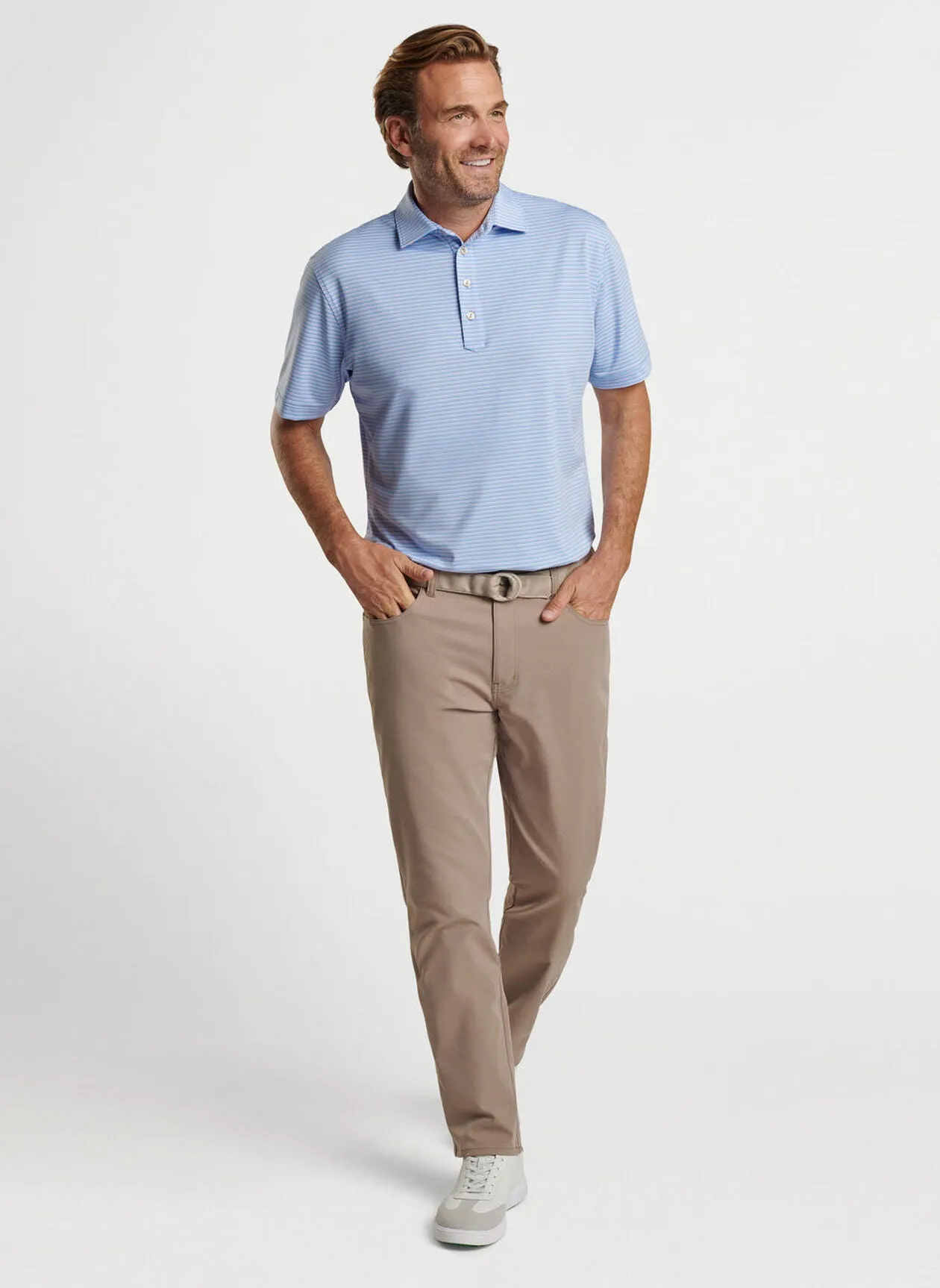 Peter Millar Mens Classic Fit Chatham Performance Jersey Polo - COTTAGE BLUE