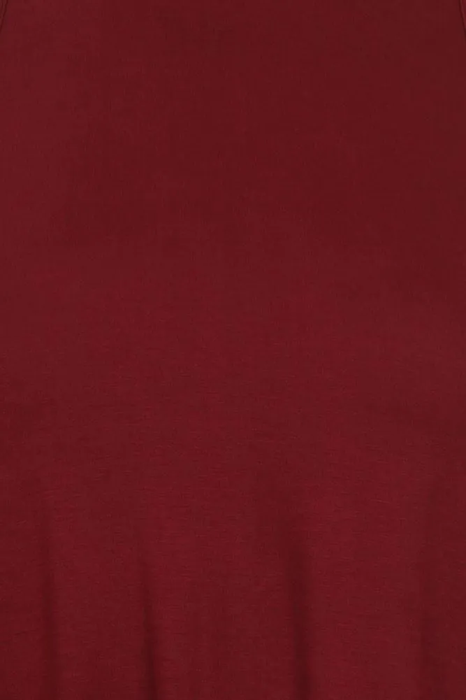 Plus Size Flowy Mock Neck Burgundy Tank