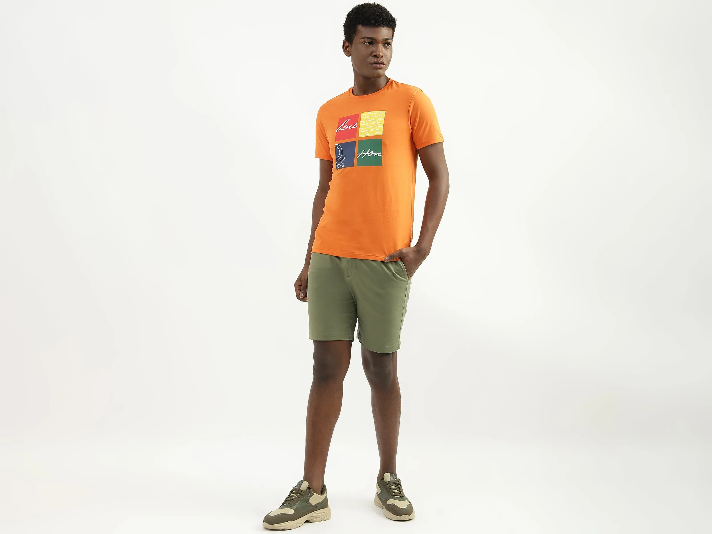 Polyester Solid Slim Fit Mens Shorts