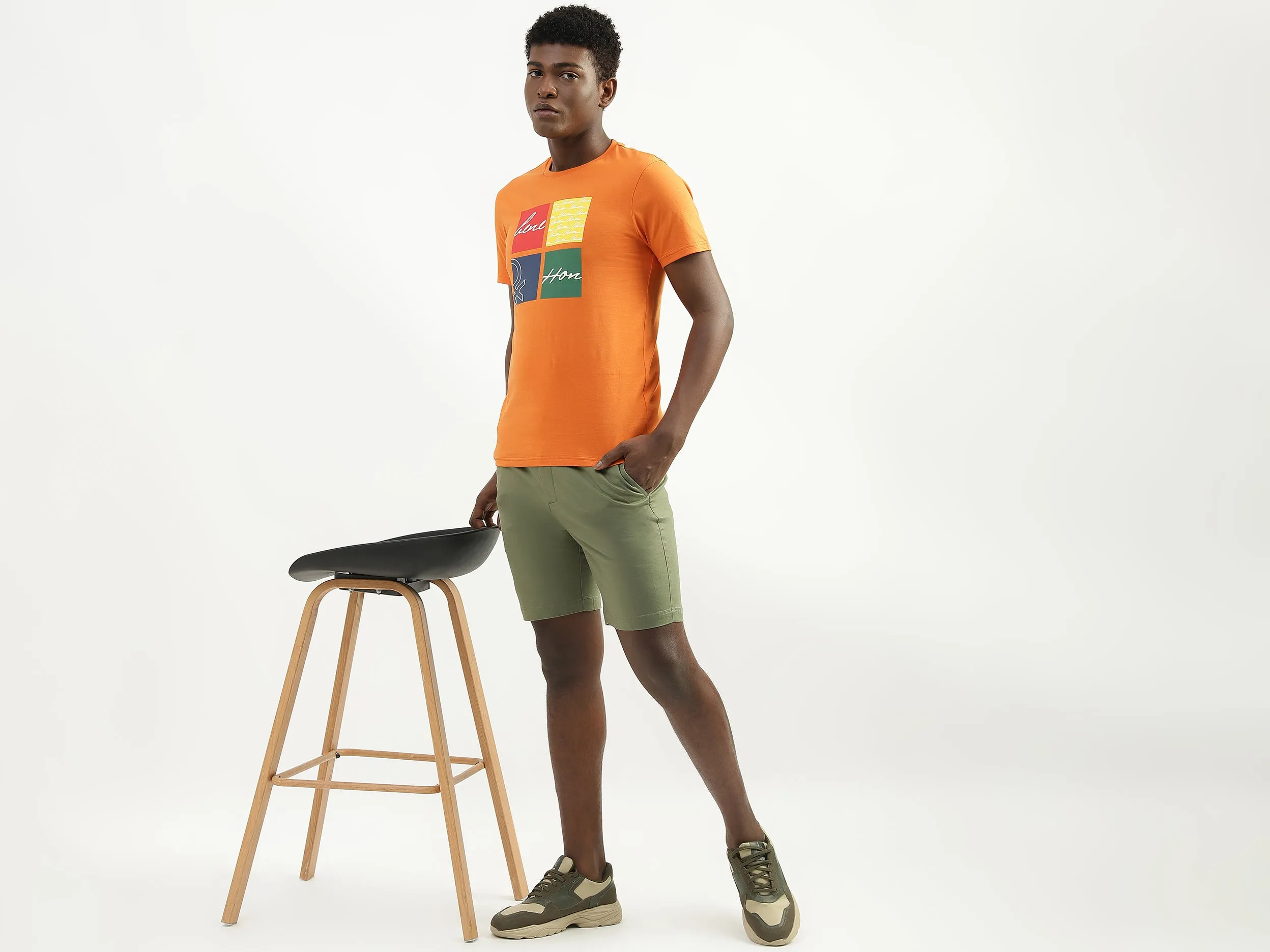 Polyester Solid Slim Fit Mens Shorts