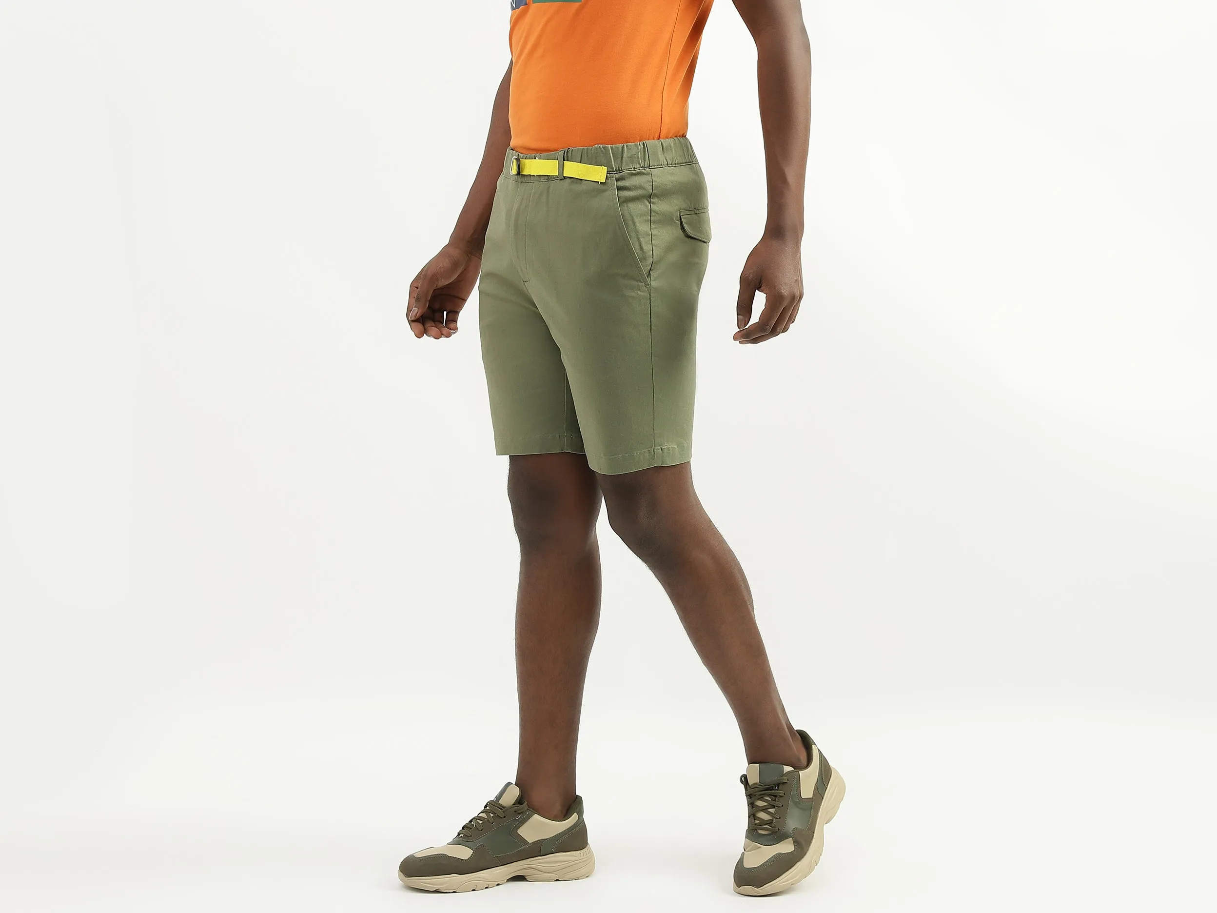Polyester Solid Slim Fit Mens Shorts
