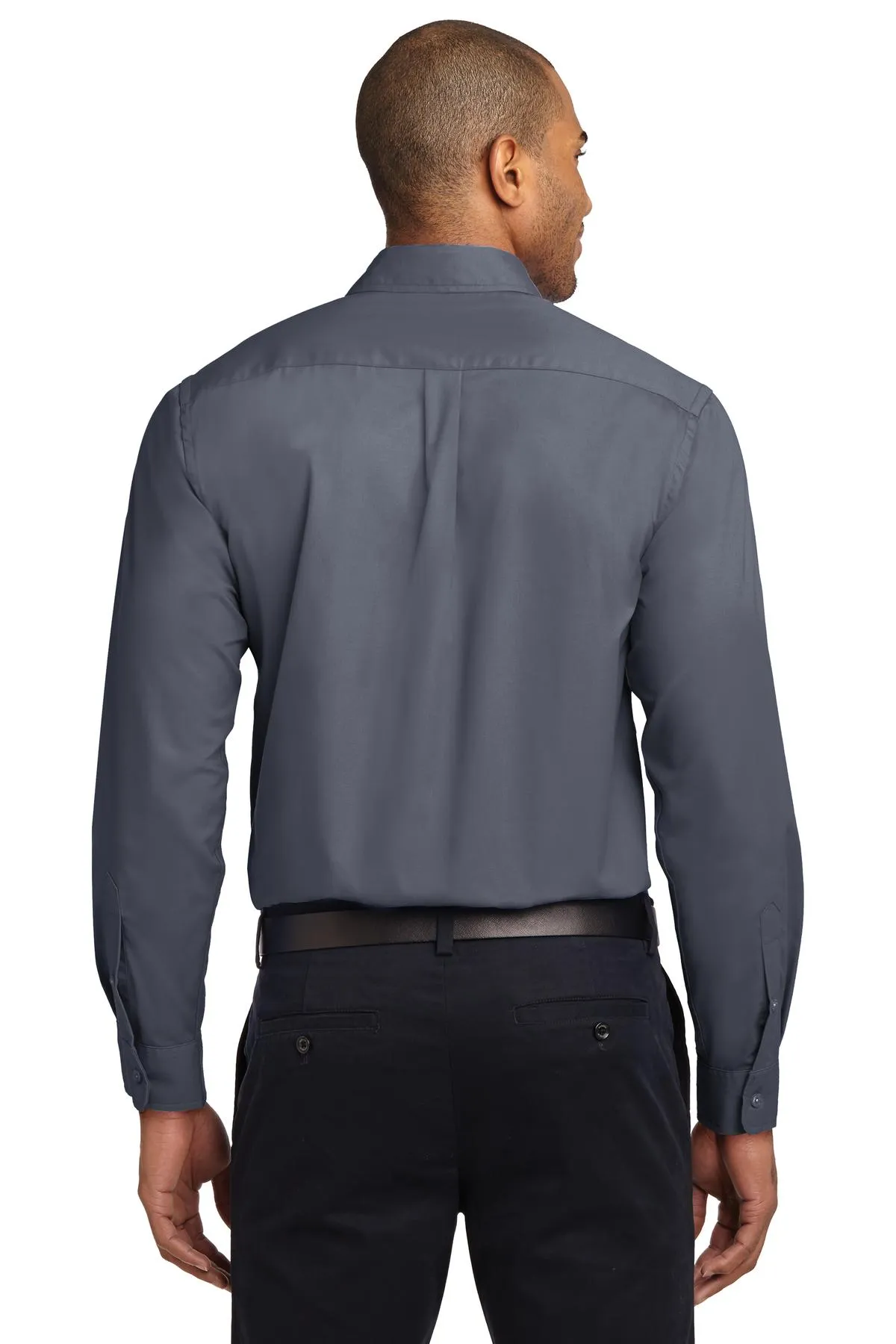 Port Authority Long Sleeve Easy Care Shirt S608 Steel Grey/ Light Stone