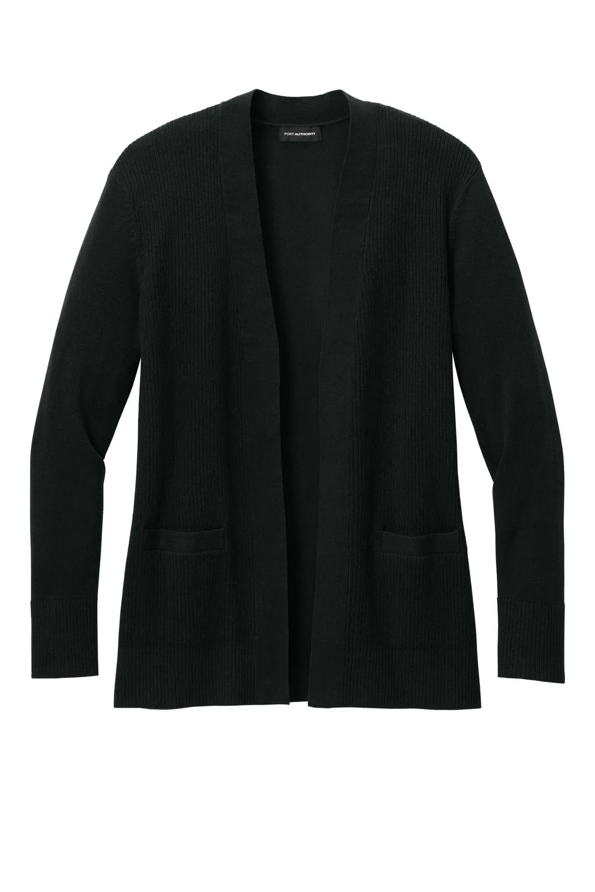 Port Authority Women's Easy Care Open-Front Cardigan Sweater LSW2890 Deep Black