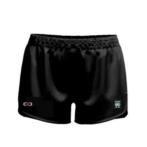 Port United Ladies Curved Hem SlimFit HP Shorts High Thigh Black