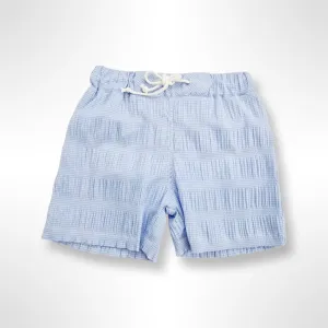 Portofino Collection - Blue and White Check Swim Shorts