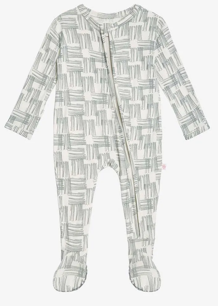 Posh Peanut Rivers Gray Zippered Footie