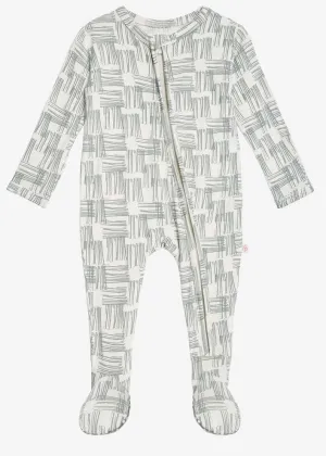 Posh Peanut Rivers Gray Zippered Footie
