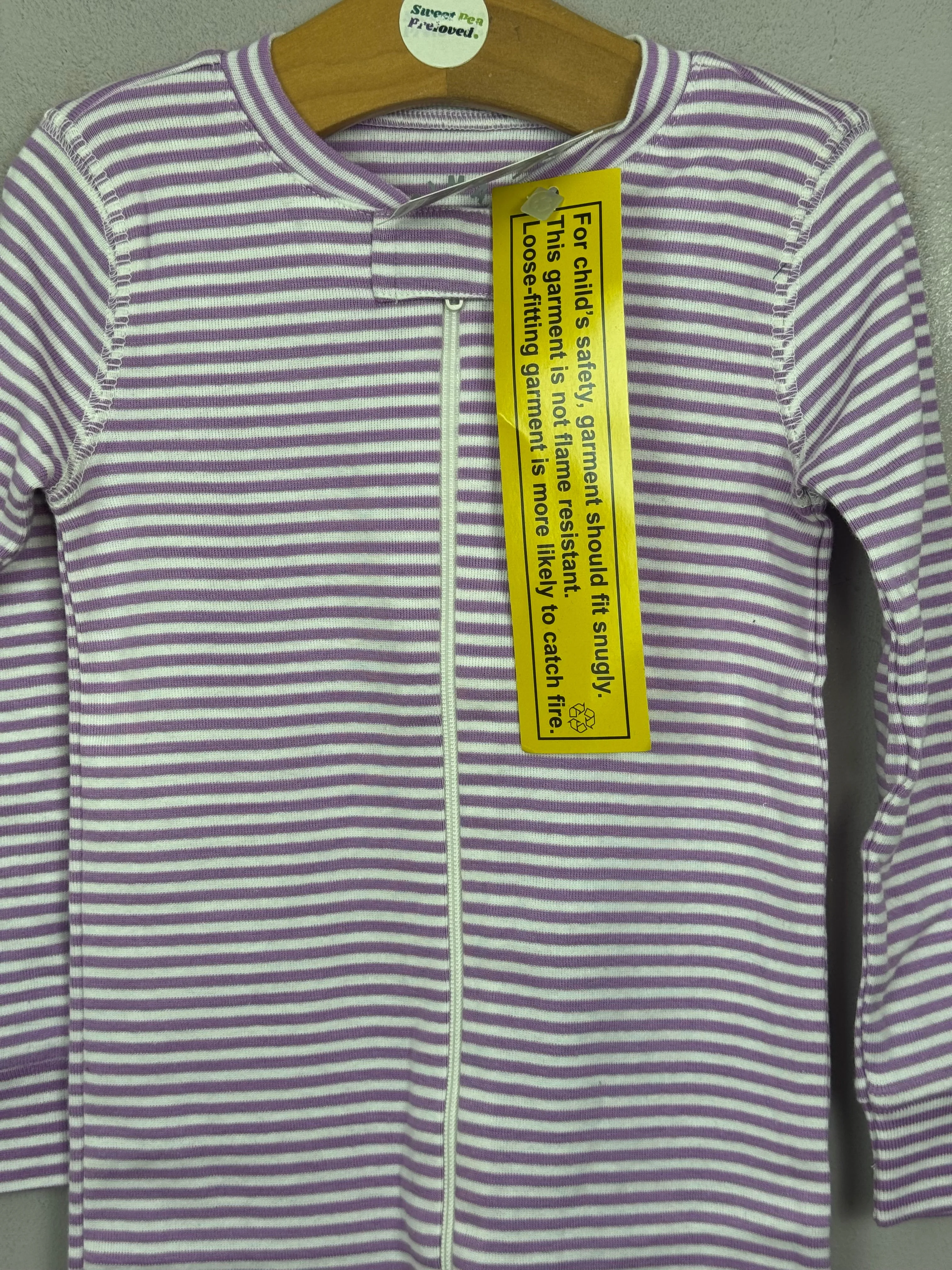 Primary Organic Sleepsuit - Fine stripes, Lilac (bnwt) 18-24m