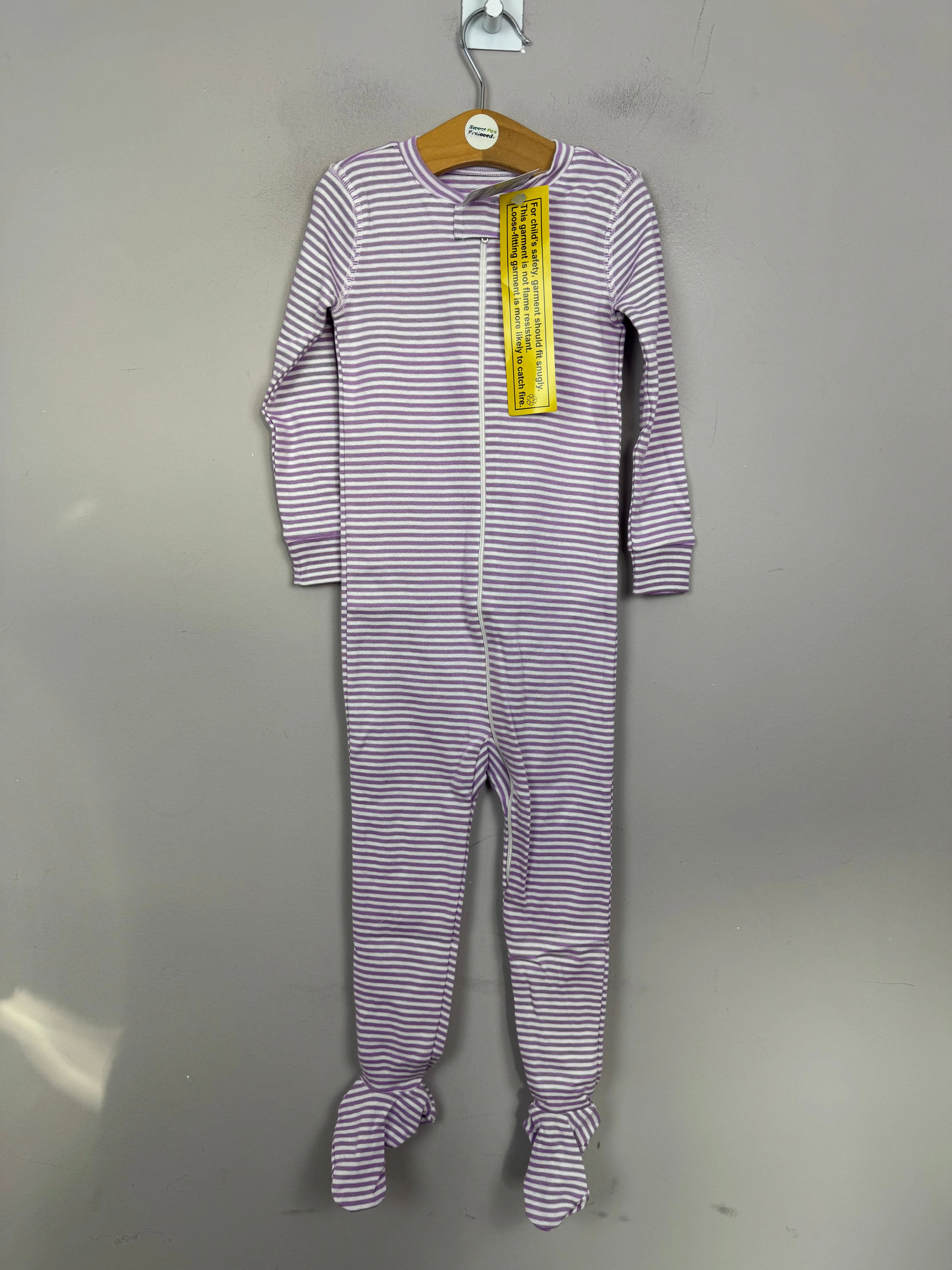 Primary Organic Sleepsuit - Fine stripes, Lilac (bnwt) 18-24m