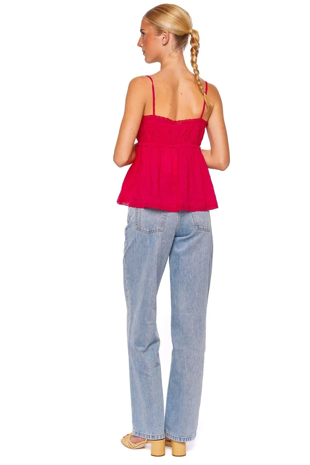 Quinn Cosmos Dotted Lace Trim Top
