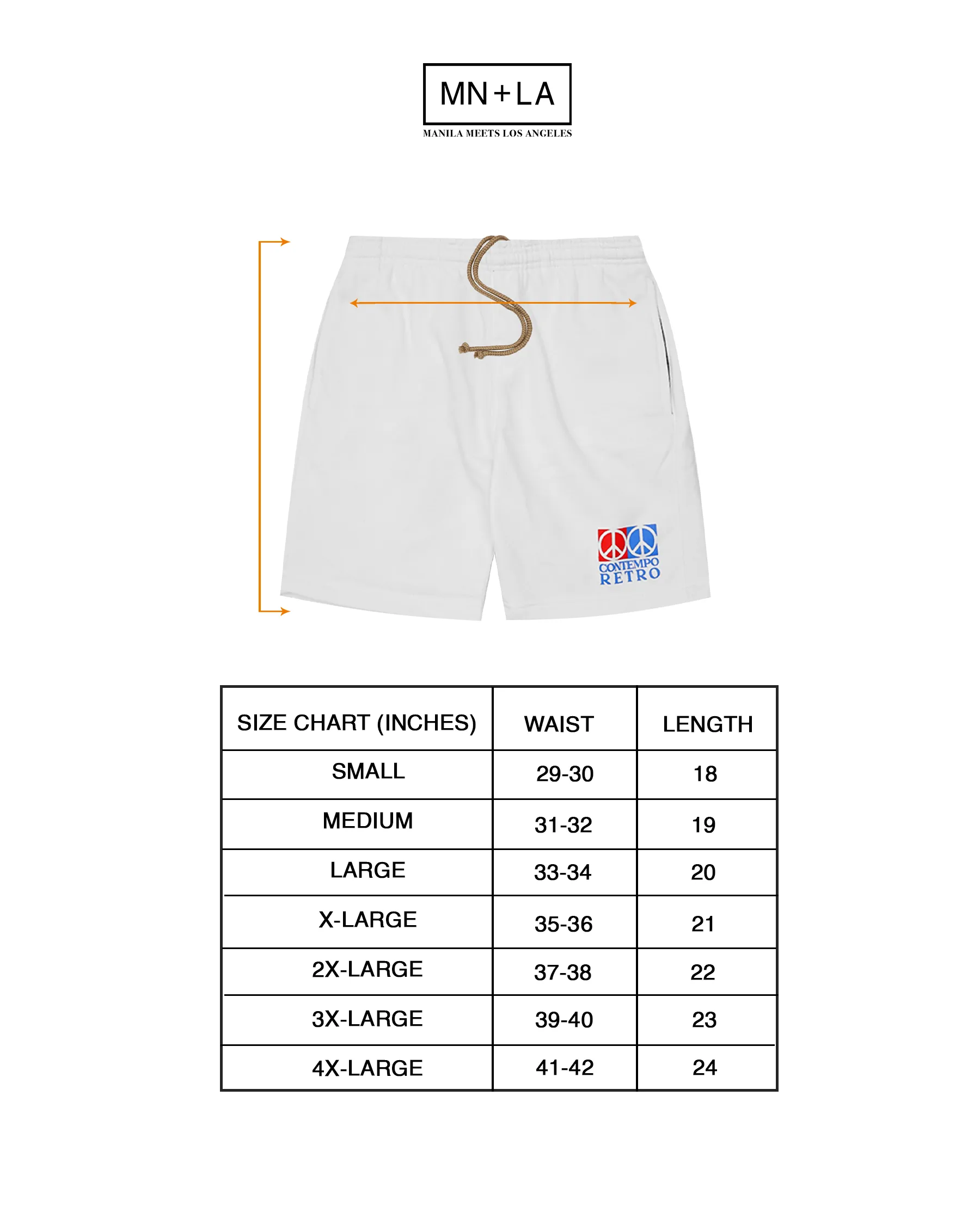 "CONTEMPO RETRO 2 PEACE" SWEATSHORTS IN WHITE