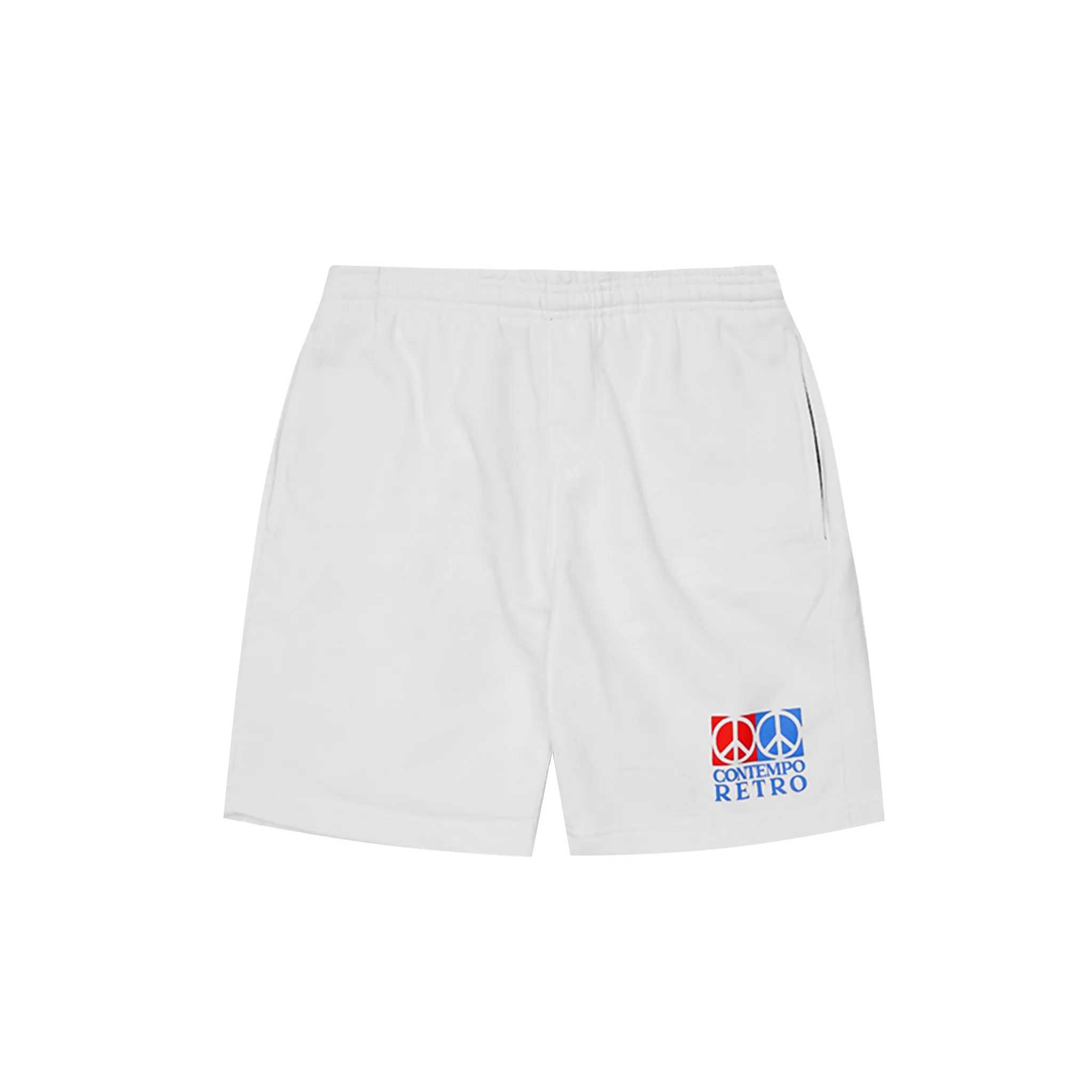 "CONTEMPO RETRO 2 PEACE" SWEATSHORTS IN WHITE