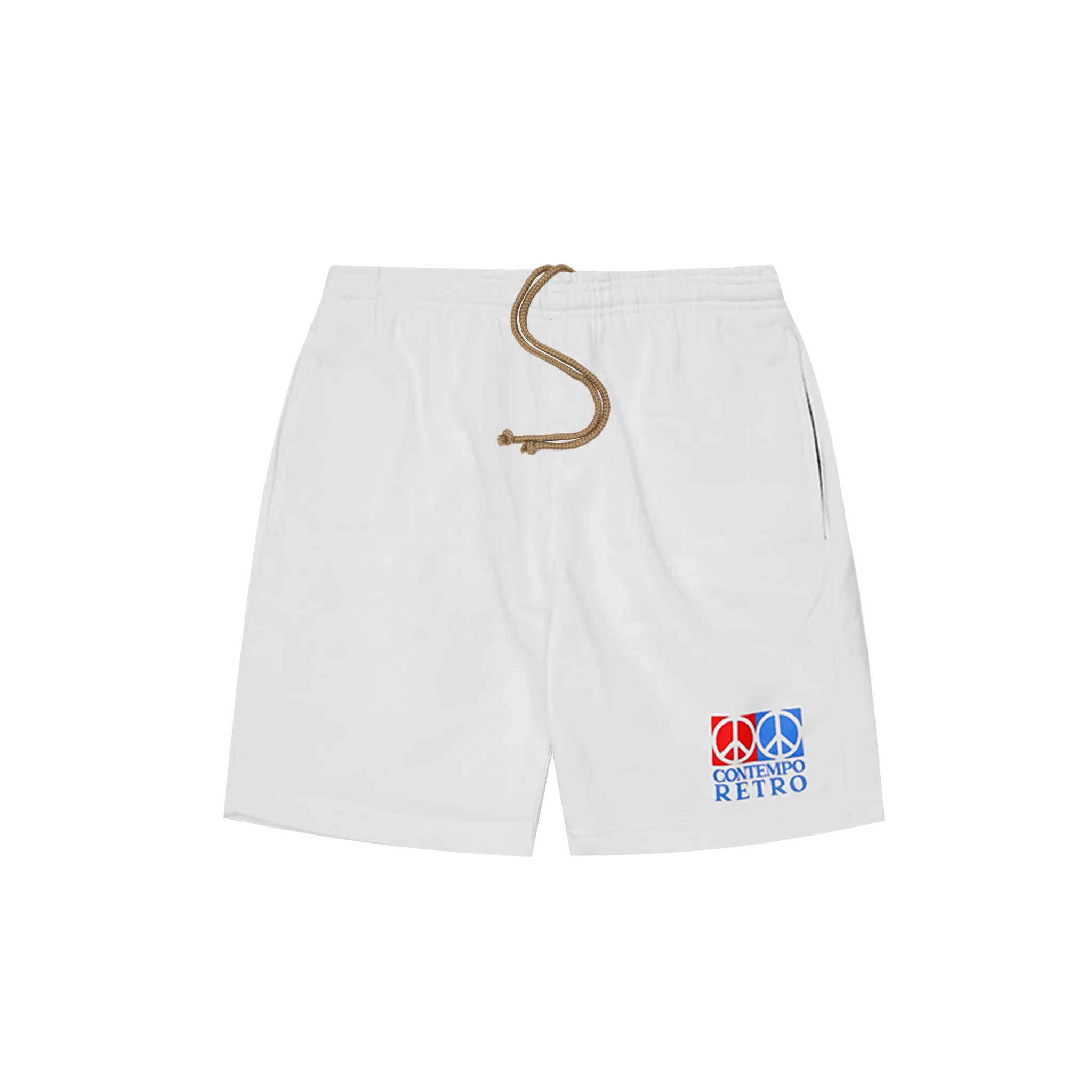 "CONTEMPO RETRO 2 PEACE" SWEATSHORTS IN WHITE