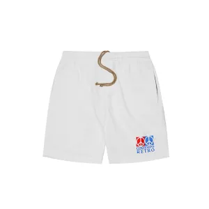 "CONTEMPO RETRO 2 PEACE" SWEATSHORTS IN WHITE