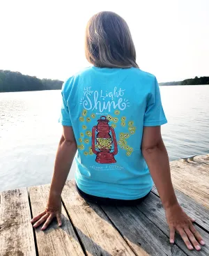 "Let Your Light Shine"- Comfort Colors Lagoon Blue