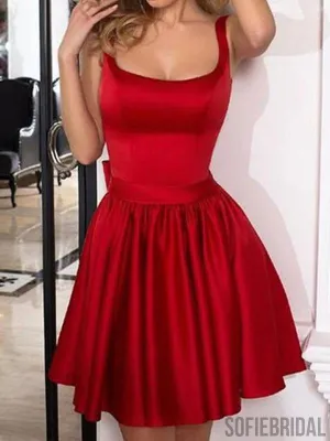 Red Straps Cheap 2018 Homecoming Dresses Under 100, CM408