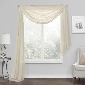 Regal Home Voile Solid Scarf Valance 1671b147d710e2 Linen Brown 54" x 216"