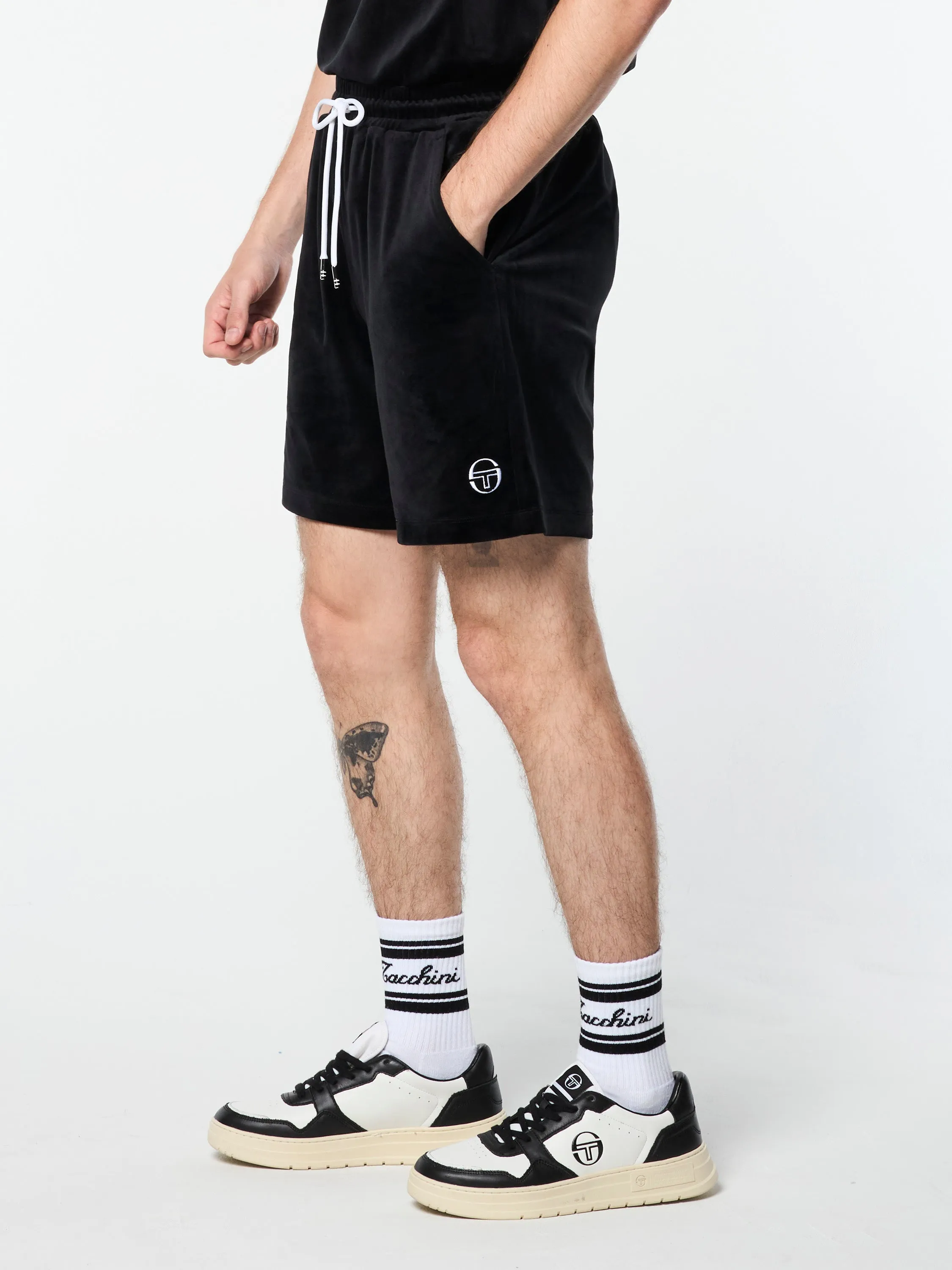 Renzo Velour Short- Black Beauty