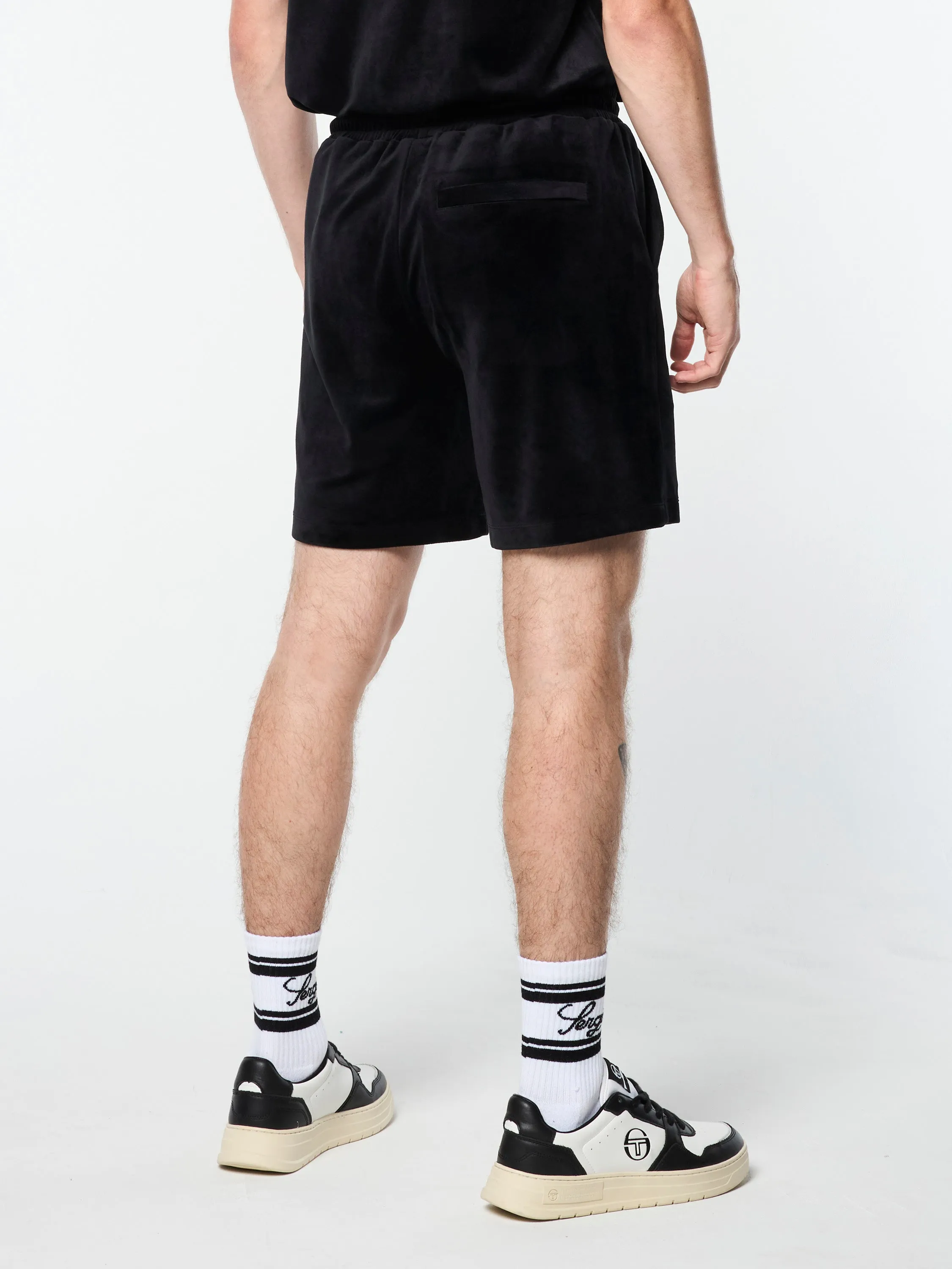 Renzo Velour Short- Black Beauty