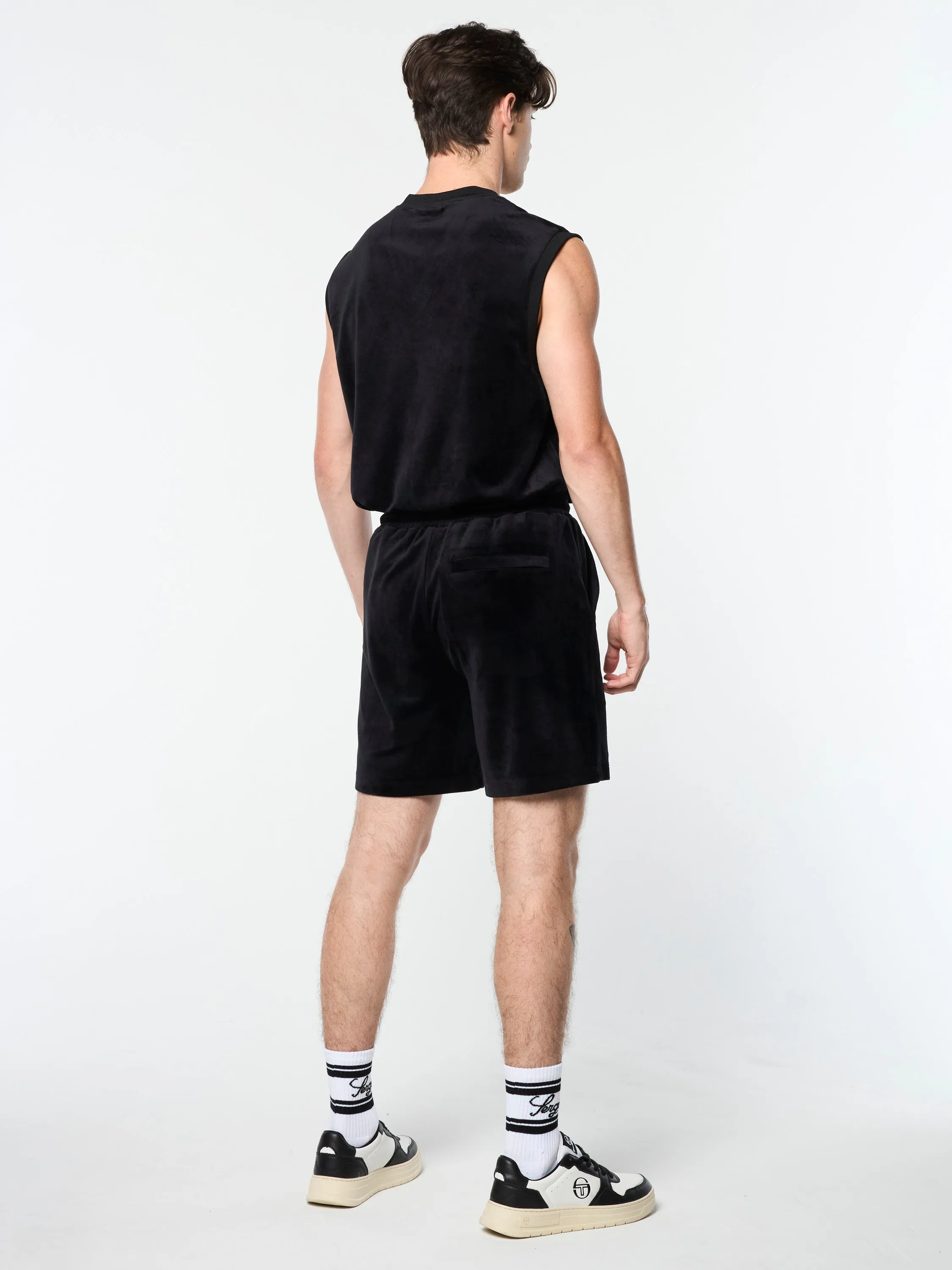 Renzo Velour Short- Black Beauty