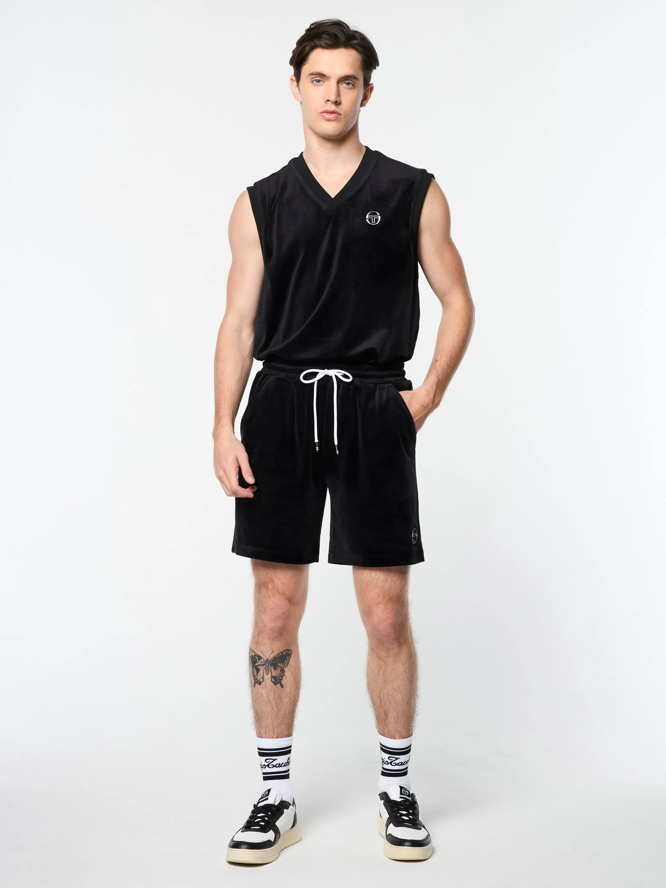 Renzo Velour Short- Black Beauty