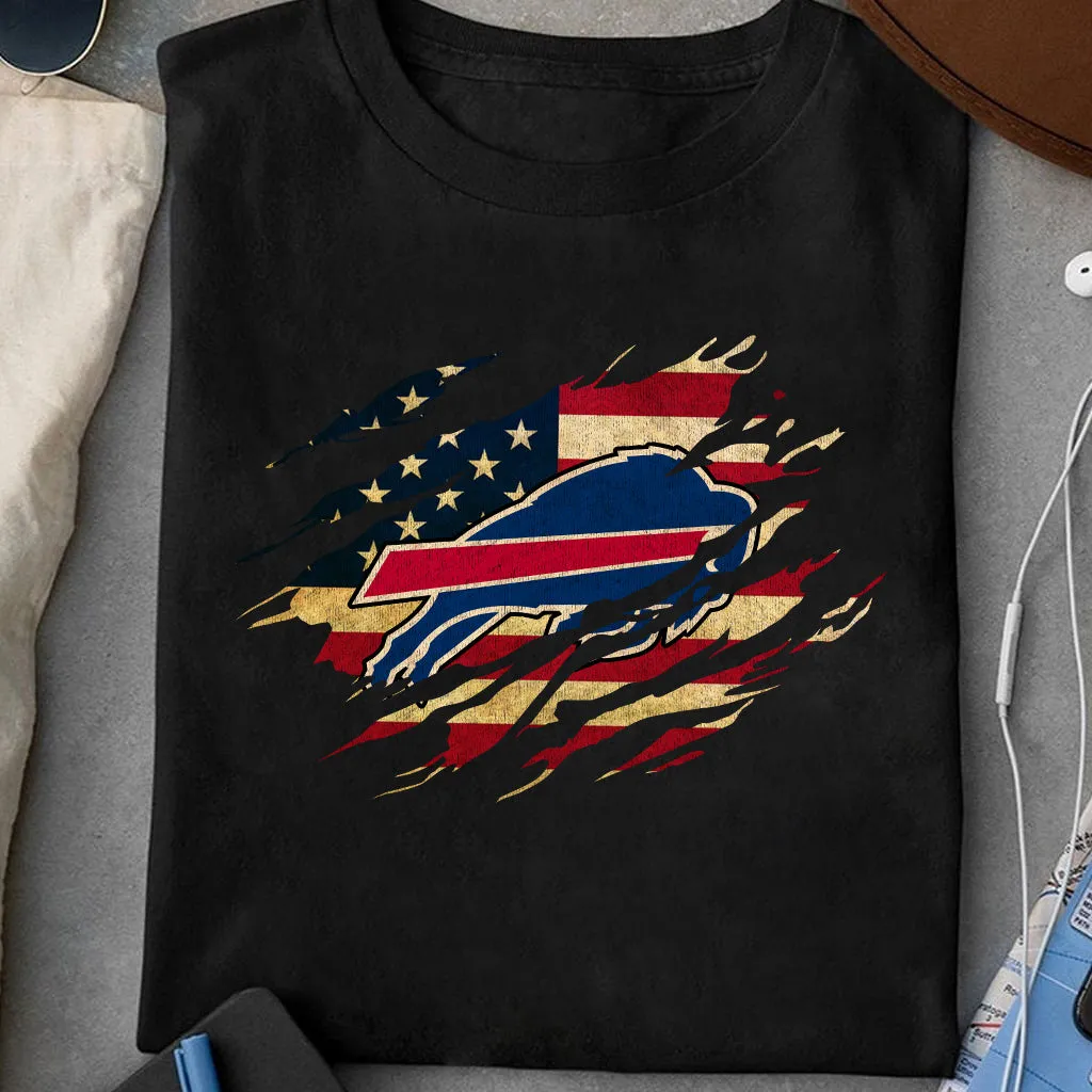 Retro American Flag Scratch Shirt - BFLB