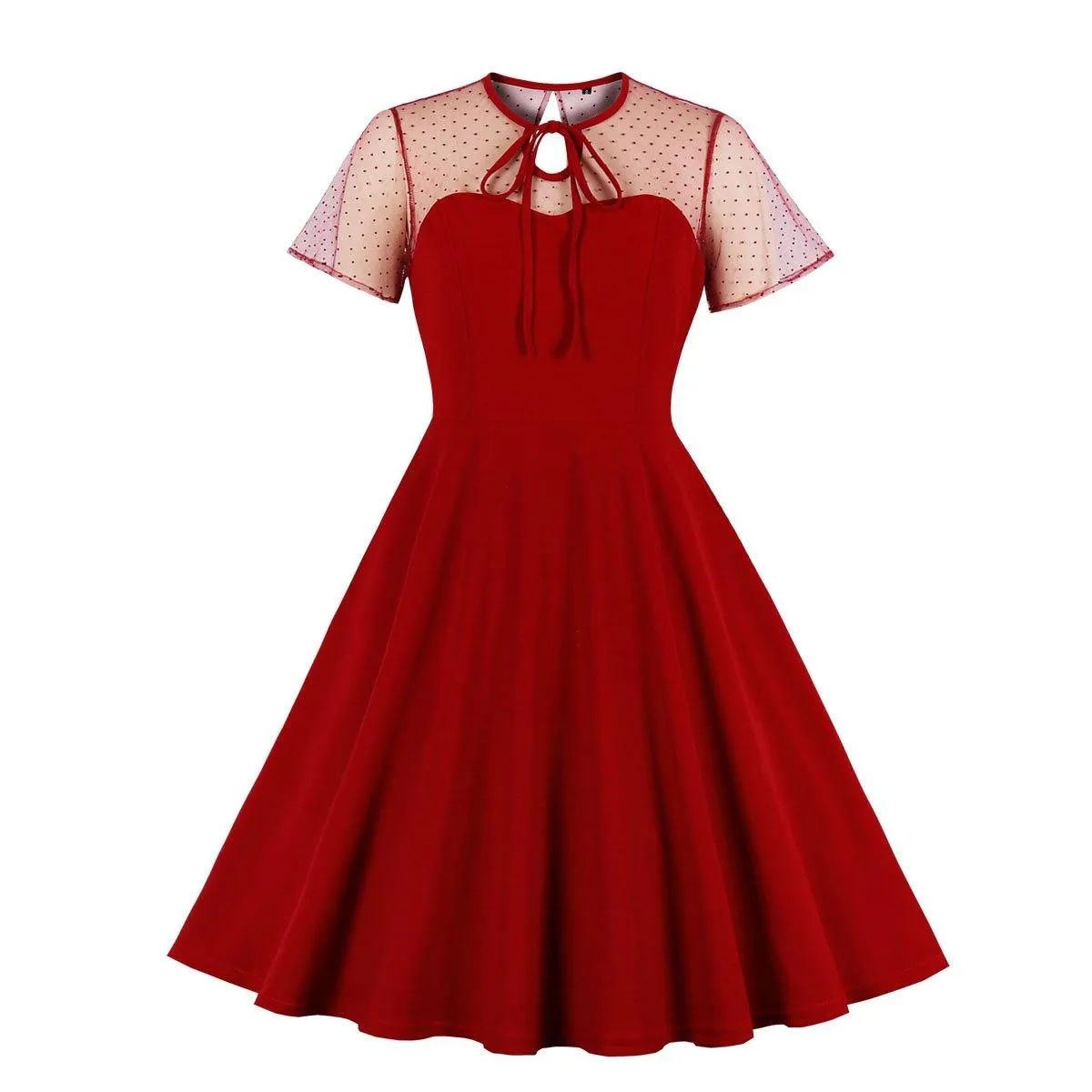 Retro Women Short Sleeves Dreses