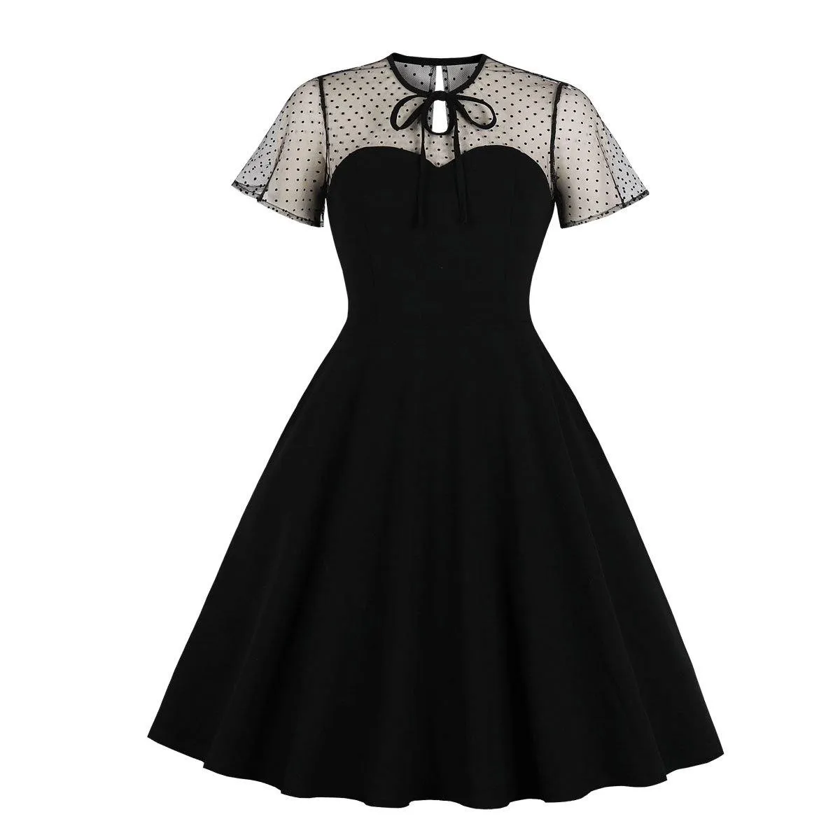 Retro Women Short Sleeves Dreses