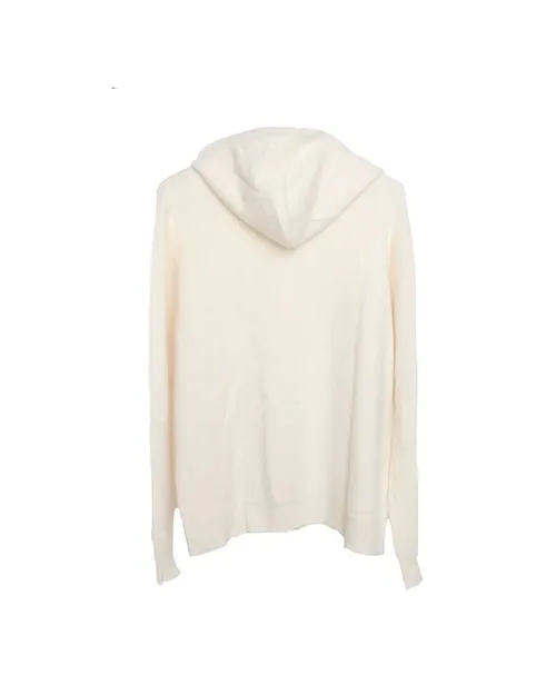 ROMI BASHA | Rhinestone Cashmere Hoodie | White
