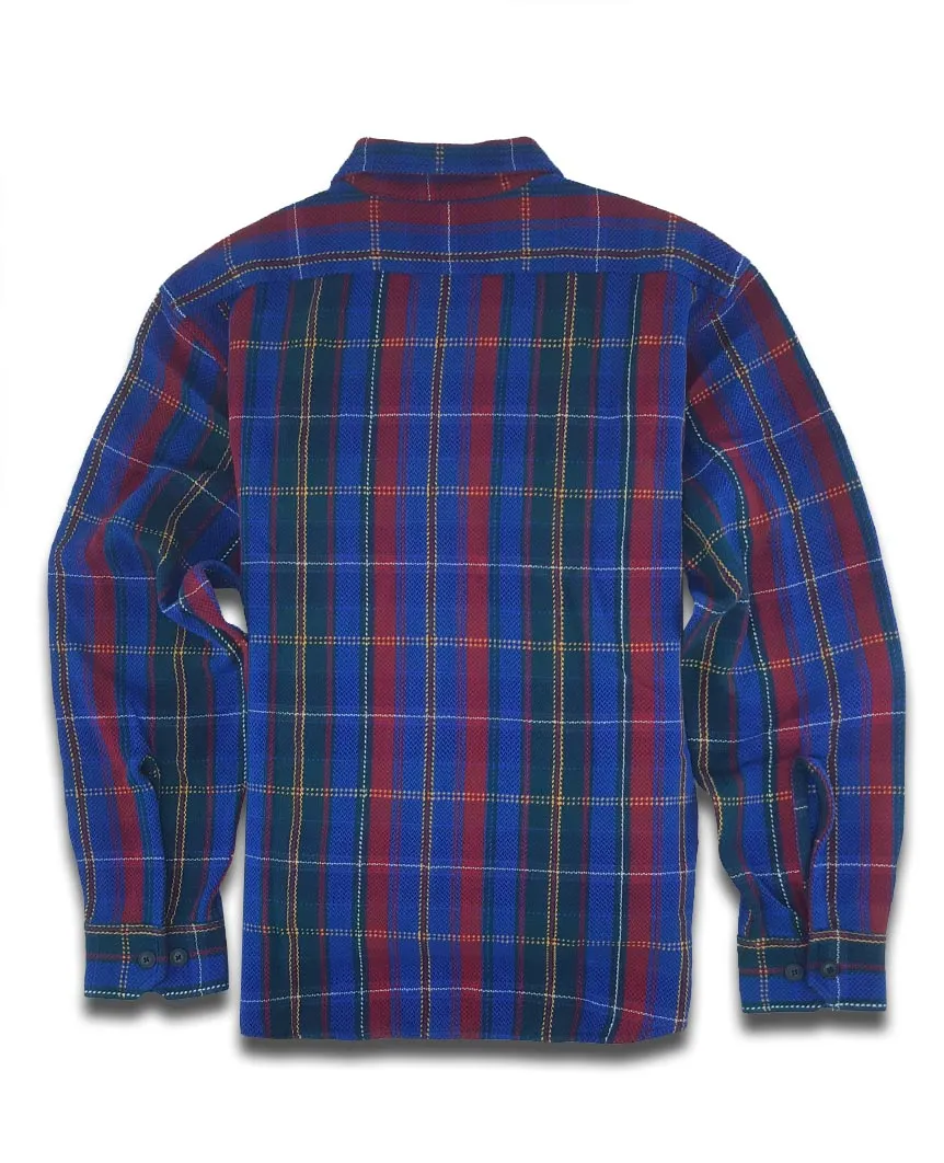 Round Tail Over Buttondown Collar LS Blue