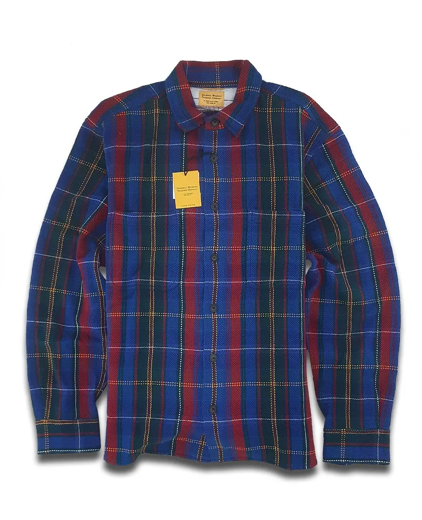 Round Tail Over Buttondown Collar LS Blue