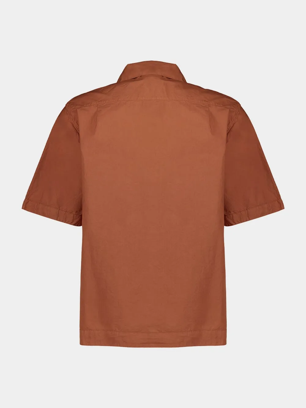 Rust Orange Spread Collar Shirt