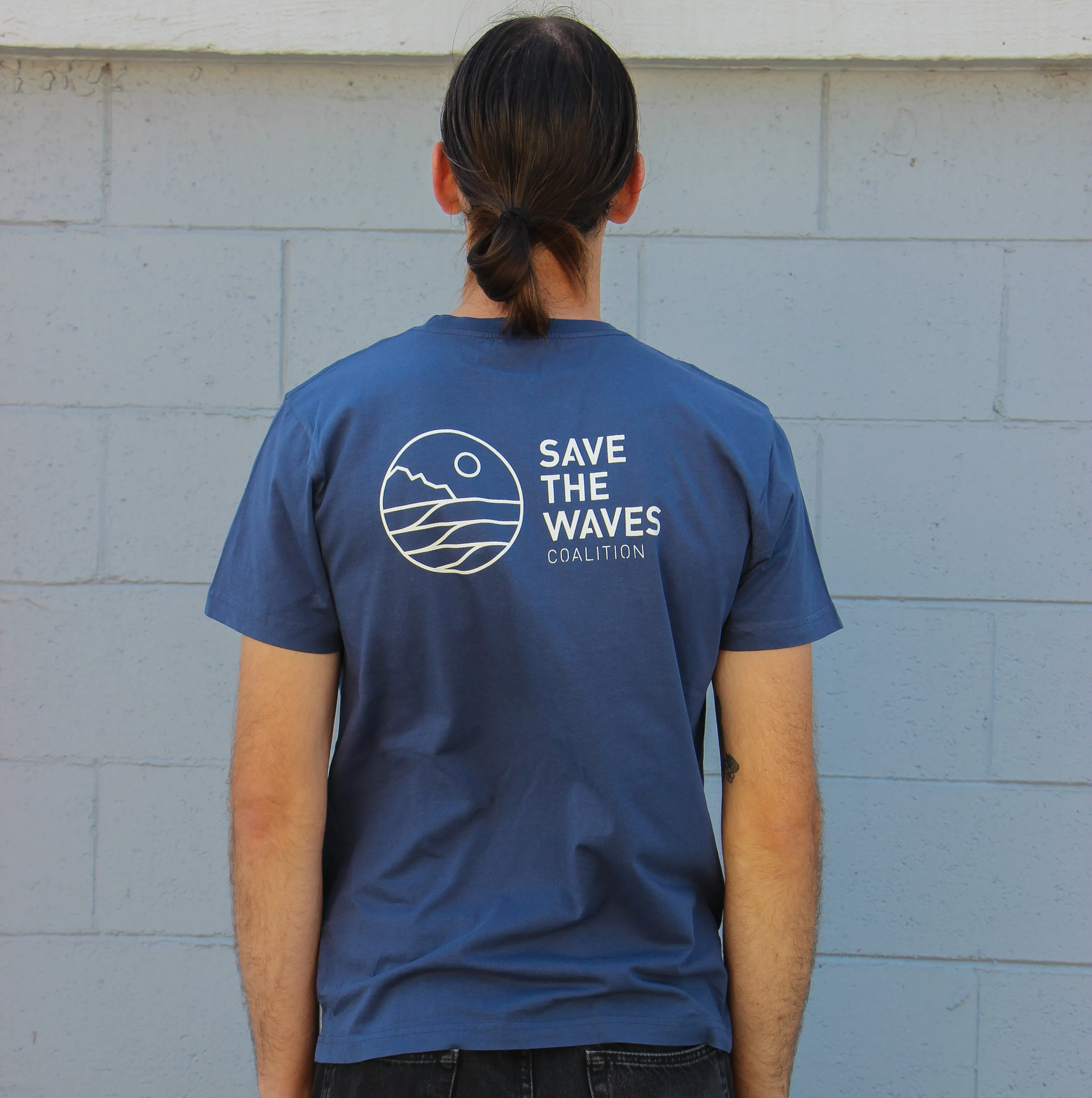 Save The Waves Unisex Classic Logo Navy Tee