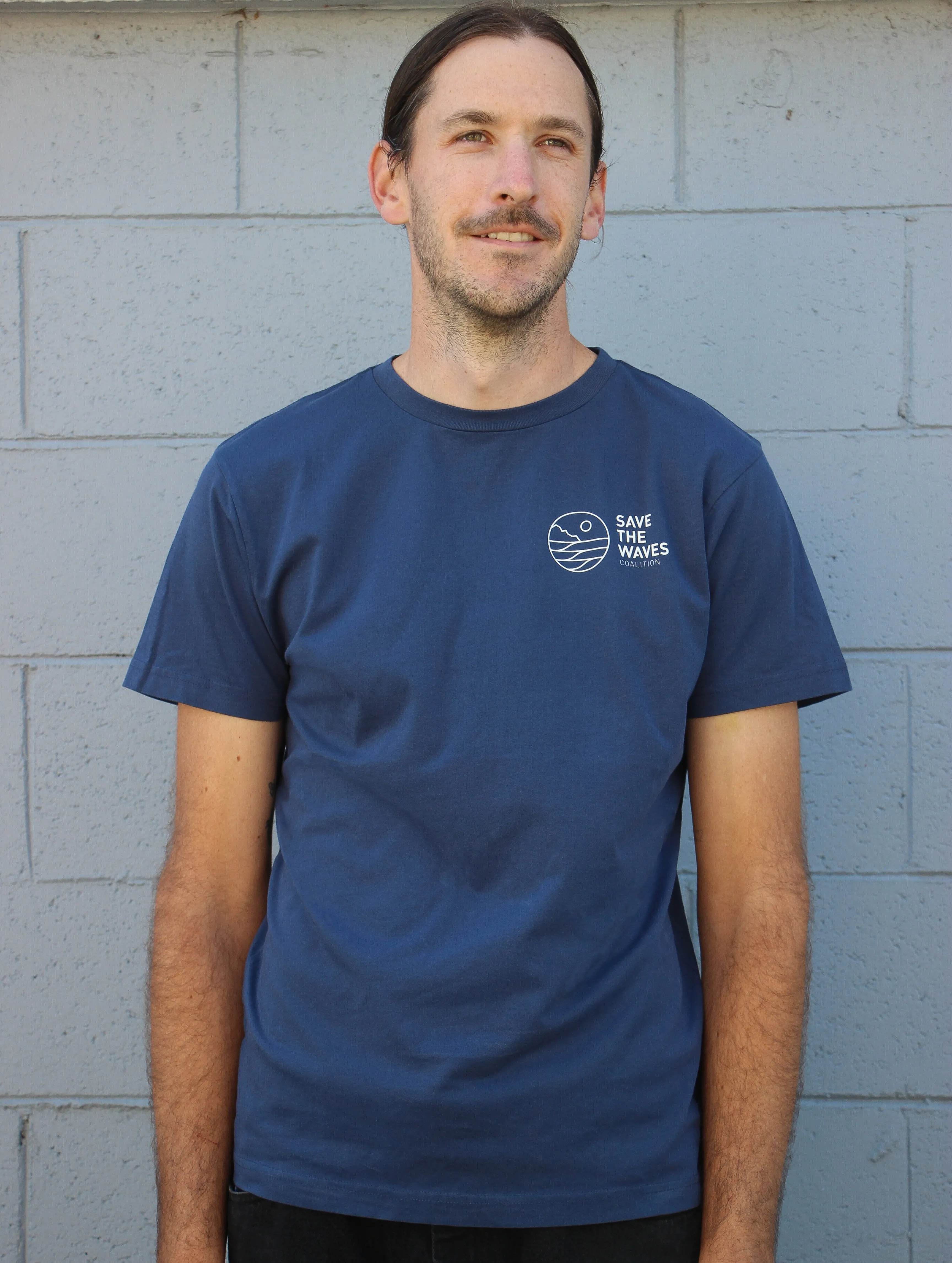 Save The Waves Unisex Classic Logo Navy Tee