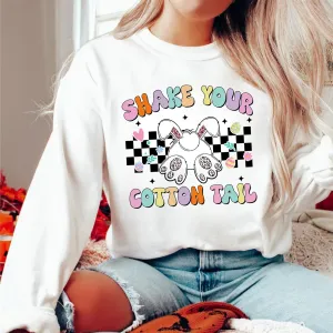 Shake Your Cotton Tail Sweatshirt, Funny Easter Crewneck, Easter bunny Tee, Retro Easter Shirt, Easter Shirt