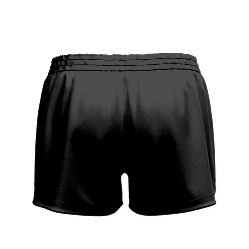 Sharks Basketball SlimFit HP Curved Hem Shorts Girls/Ladies Black High Thigh