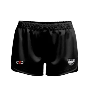 Sharks Basketball SlimFit HP Curved Hem Shorts Girls/Ladies Black High Thigh