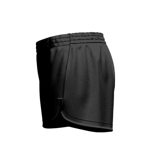 Sharks Basketball SlimFit HP Curved Hem Shorts Girls/Ladies Black High Thigh