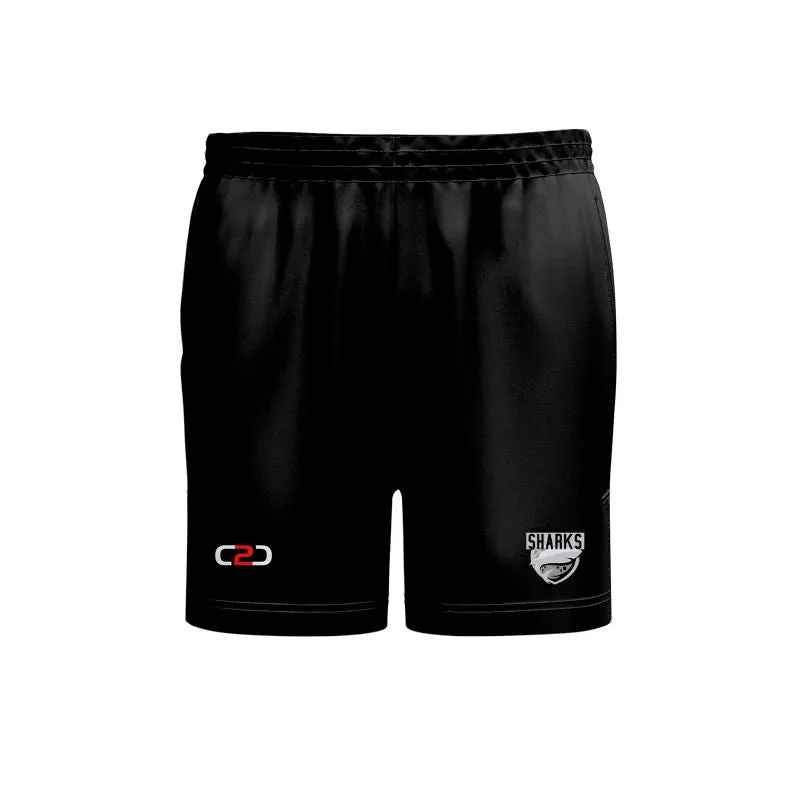 Sharks Basketball SlimFit HP Split Shorts High Thigh Youth/Mens Black