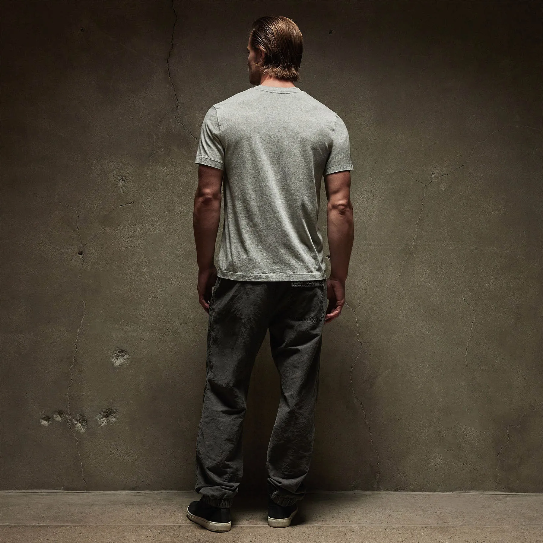 Short Sleeve V Neck - Heather Grey