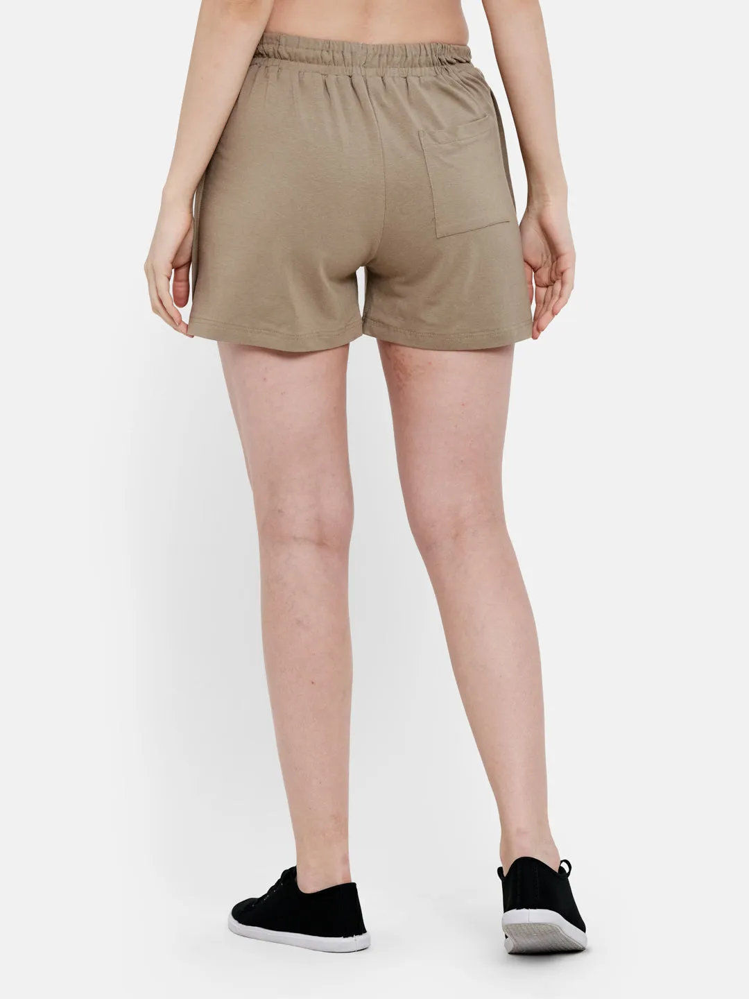 SIDE PLEATED COTTON MODAL SPANDEX SHORTS